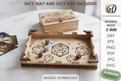 RPG Dice Tray and Dice Box Laser Cut. Gaming Accessories SVG Product Image 1