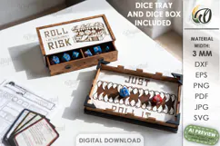 RPG Dice Tray and Dice Box Laser Cut. Gaming Accessories SVG Product Image 1
