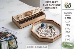 RPG Dice Tray and Dice Box Laser Cut. Gaming Accessories SVG Product Image 1