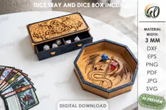 RPG Dice Tray and Dice Box Laser Cut. Gaming Accessories SVG Product Image 1