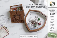 RPG Dice Tray and Dice Box Laser Cut. Gaming Accessories SVG Product Image 1