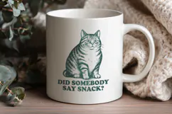 Did Somebody Say Snack Cat SVG PNG, Funny Fat Cat Clipart Product Image 3