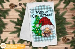 Christmas Kitchen Towel Sublimation,Gnome Kitchen Towel Png Product Image 1