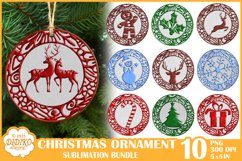 3D Christmas Ornament Sublimation Bundle, Winter Ornament Product Image 1