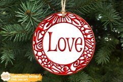 3D Christmas Ornament Bundle Sublimation, Round Ornament Png Product Image 3