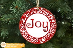 3D Christmas Ornament Png Sublimation, Round Ornament Product Image 1
