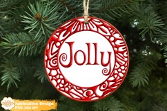 3D Christmas Ornament Bundle Sublimation, Round Ornament Png Product Image 7