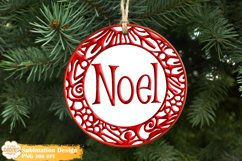 3D Christmas Ornament Bundle Sublimation, Round Ornament Png Product Image 8