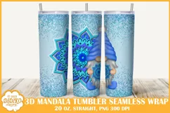 3D Gnome Tumbler Sublimation, 20 oz Mandala Tumbler Wrap Product Image 1
