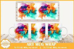 Alcohol Ink Mug Wrap Sublimation Png, 11 oz Colorful Mug Product Image 1