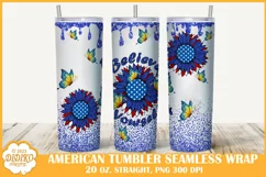 Butterfly Tumbler Sublimation, 20 oz American Tumbler Wrap Product Image 1