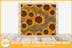 Sunflower Leopard Tumbler Sublimation, 20 oz Summer Tumbler Product Image 2