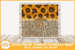 Sunflowers Leopard Tumbler Sublimation, 20 oz Summer Tumbler Product Image 2