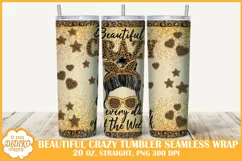 Messy Bun Tumbler Sublimation, 20 oz Tumbler Beautiful Crazy Product Image 1