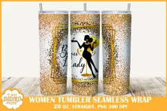 Boss Lady Tumbler Sublimation, 20 oz Afro Tumbler Wrap Png Product Image 1