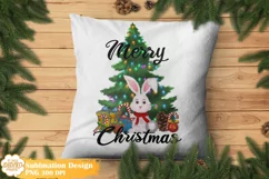 Christmas Bunny Sublimation, Winter Animal Png Clipart Product Image 2
