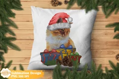 Christmas Cat Sublimation, Winter Cat Png Clipart Product Image 2