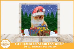 Christmas Cat Tumbler Sublimation, 20 oz Winter Tumbler Wrap Product Image 2