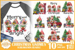 Christmas Gnomes Sublimation Bundle, Christmas Quotes Png Product Image 1