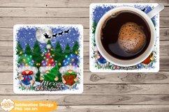 Christmas Coaster Sublimation, Gnome Square Coaster Png Product Image 1