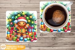 Christmas Coaster Sublimation Png,Holiday Square Coaster Png Product Image 1