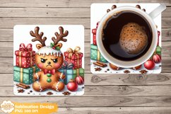 Christmas Coaster Png Sublimation, Crazy Square Coaster Png Product Image 1