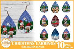 Christmas Earrings Sublimation Bundle, Teardrop Earrings Png Product Image 1