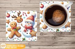 Christmas Coaster Png Sublimation, Cute Square Coaster Png Product Image 1