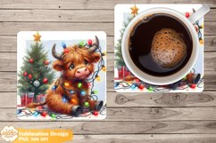 Christmas Coaster Sublimation Png, Funny Square Coaster Png Product Image 1