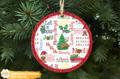 Christmas Round Ornament Sublimation, WInter Ornament Png Product Image 1