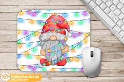 Christmas Mouse Pad Sublimation, Holiday Gnome Mouse Pad Png Product Image 1