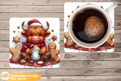 Christmas Coaster Sublimation,Holiday Square Coaster Png Product Image 1