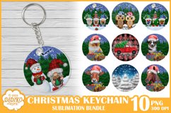 Christmas Keychain Sublimation Bundle, Winter Keychain Png Product Image 1