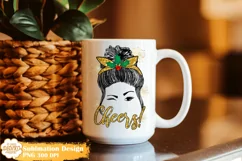 Christmas Messy Bun Png Sublimation, New Year Png Product Image 2