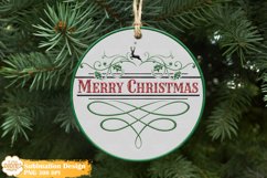 3D Christmas Ornament Sublimation Bundle, Round Ornament Png Product Image 2