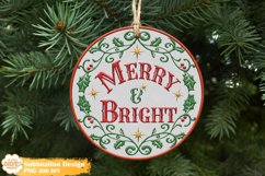 3D Christmas Ornament Sublimation Bundle, Round Ornament Png Product Image 4