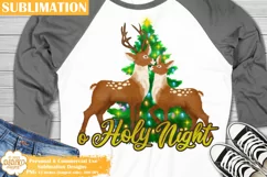 Reindeers Png Sublimation, O Holy Night Png Product Image 1