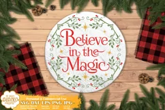 Christmas Door Sign Svg 1, Christmas Round Sign, Believe Svg Product Image 2