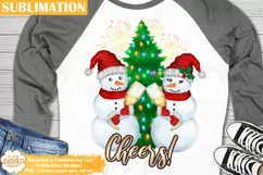 Snowmen Png Sublimation, Tipsy Snowmen Png Clipart Product Image 1