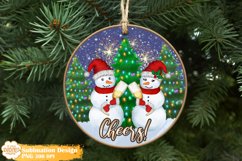 Christmas Ornament Sublimation, Snowman Ornament Bundle Png Product Image 2