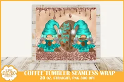 Coffee Gnome Tumbler Sublimation, 20 oz Latte Tumbler Wrap Product Image 2