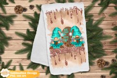 Coffee Kitchen Towel Sublimation, Coffee Gnome Towel Png Product Image 1