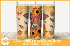 Cow Tumbler Sublimation, 20 oz Fall Tumbler Wrap Png Product Image 1