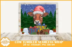 Christmas Cow Tumbler Sublimation, 20 oz Winter Tumbler Wrap Product Image 2