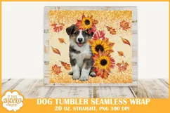 Dog Tumbler Sublimation, 20 oz Fall Tumbler Wrap Png Product Image 2