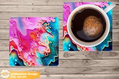 Geode Coaster Sublimation Png, Epoxy Resin Square Coaster Product Image 1