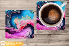 Geode Coaster Sublimation, Epoxy Resin Square Coaster Png Product Image 1