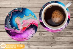 Geode Coaster Sublimation, Epoxy Resin Round Coaster Png Product Image 1
