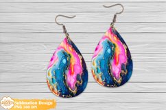 Geode Earrings Sublimation, Epoxy Resin Teardrop Earrings Product Image 1