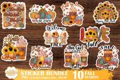 Fall Sticker Bundle, Autumn Stickers, Pumpkin Spice Png Product Image 1